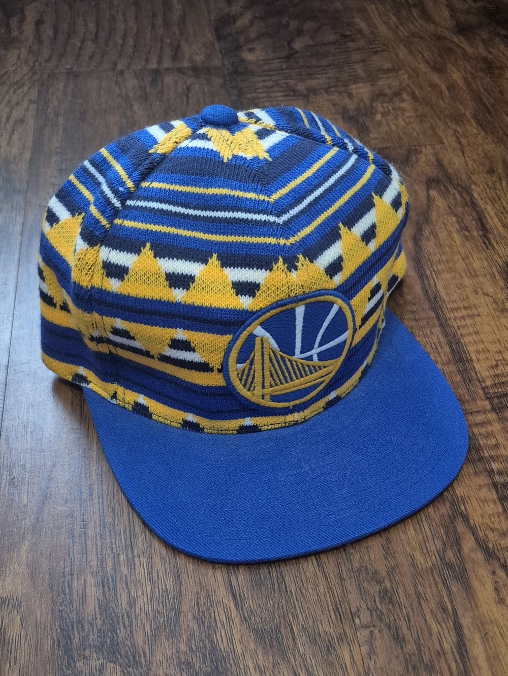 Blue and Yellow Mens Knit Baseball Cap